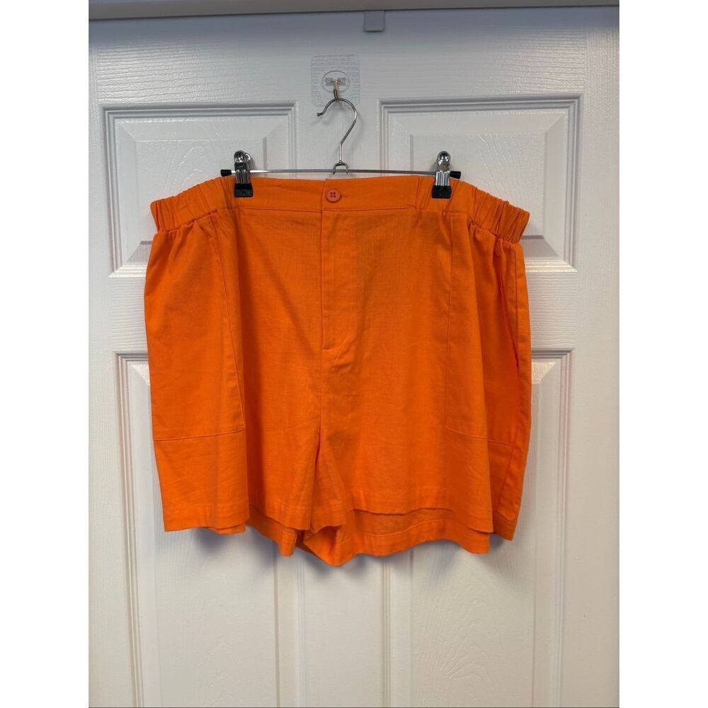 Orange Cotton Shorts